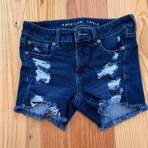 American Eagle Outfitters Women's Dark Blue Jean Shorts - The Dream Short